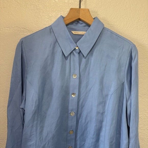 Soft Surroundings Sally Shirt Linen Blend Soft Blue - Picture 2 of 6
